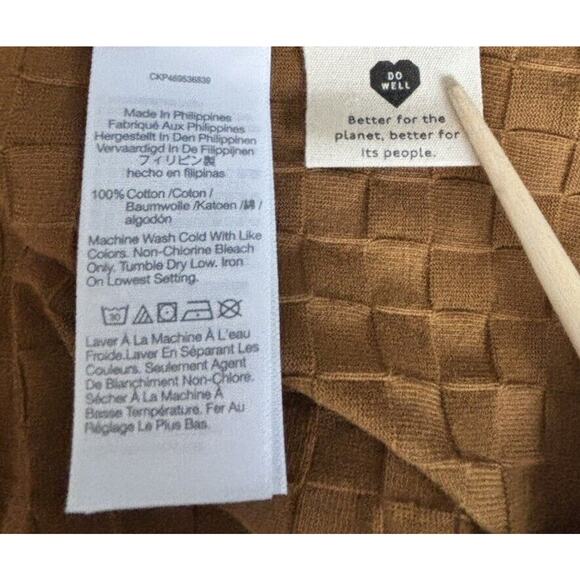 Madewell NWT V-Neck Brown Checkerboard Jacquard Cardigan Size small - Picture 11 of 16